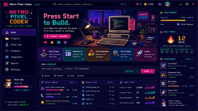 Retro Pixel Codex Dream Skin preview