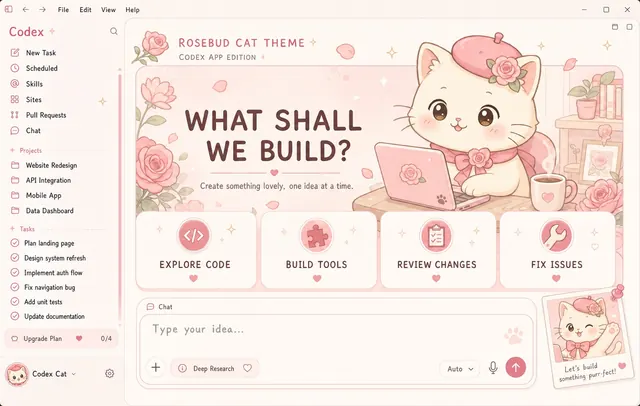 Rosebud Cat theme preview