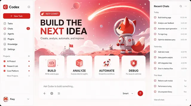 Red Comet Fox theme preview