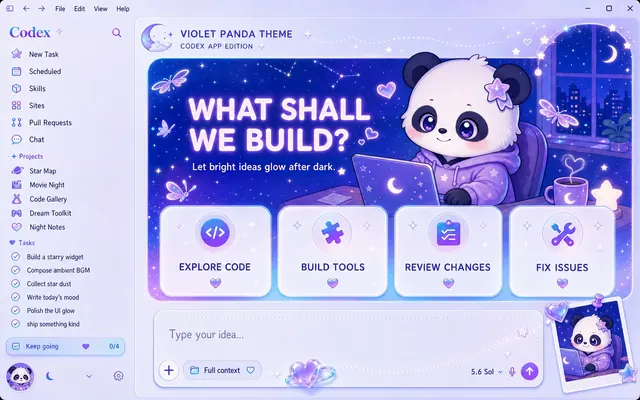 Violet Panda theme preview