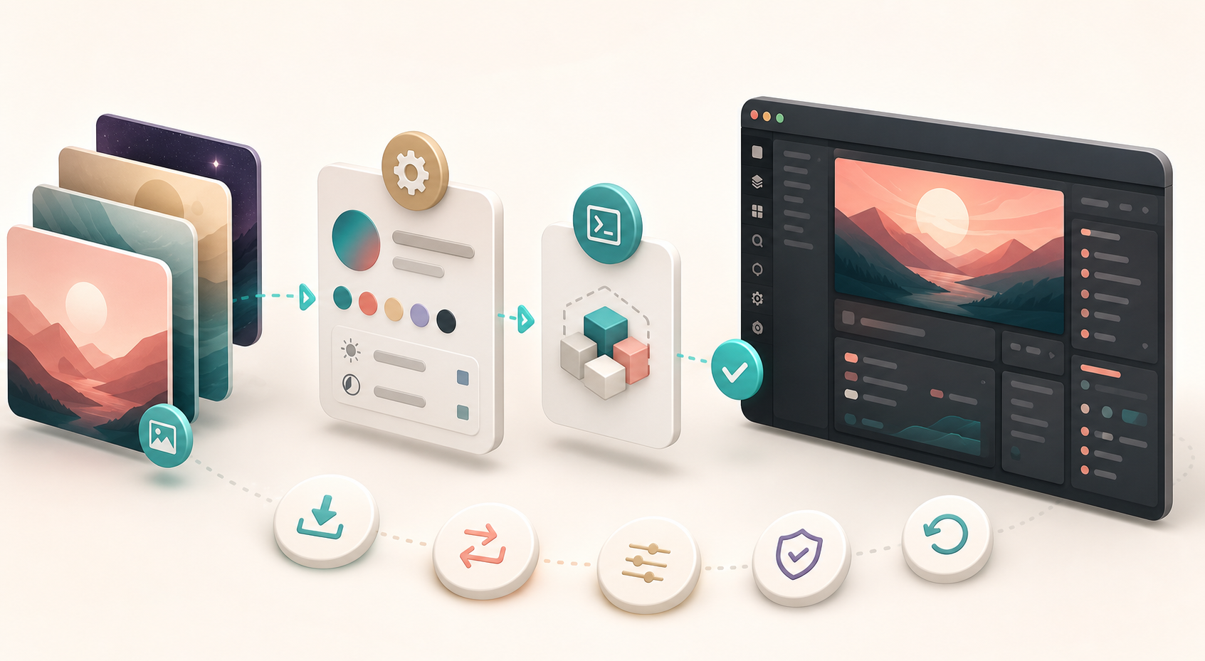 Codex Dream Skin automation workflow from wallpaper templates to themed desktop app